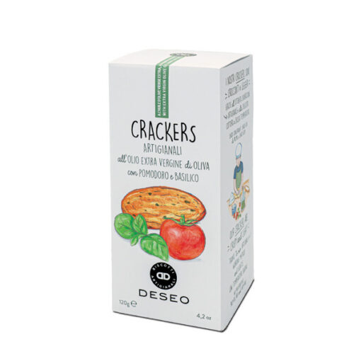 Crackers Tomato and Basil 120gm Deseo