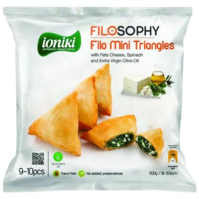 Filo Mini Triangles w Spinach, Feta and EVOO 500g Taste Greece