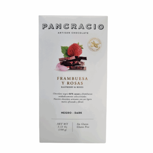Chocolate Dark 100g with Raspberries and Roses Pancracio